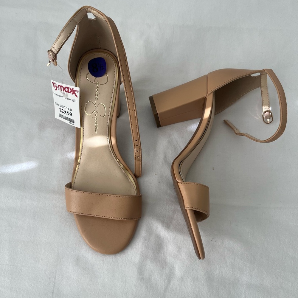 Jessica Simpson Tan Block Heel Sandals
